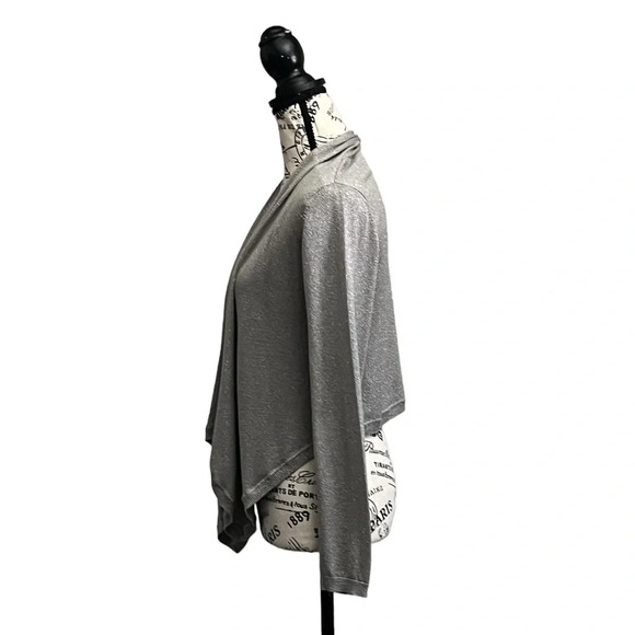 INC International Concepts Women Gray Open Silk  Cardigan Sweater Size S modest - Picture 3 of 8